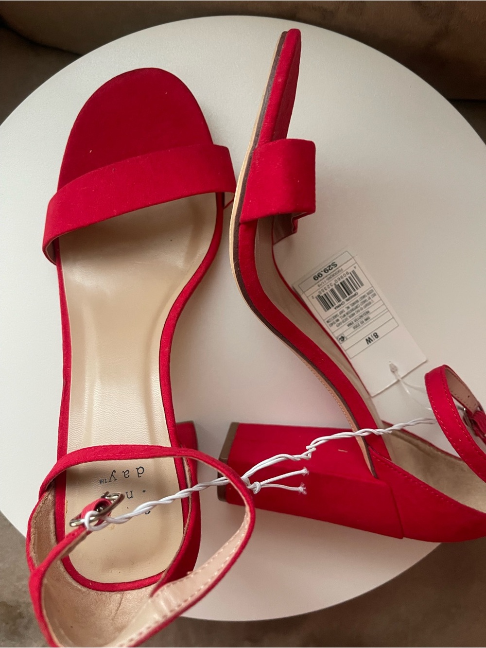 a new day Red Open-Toe Block Heel Sandals